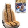 Накидка на сиденье деревянная массажная покрытая лаком,с подголовником (127х38см)