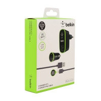 Зарядный комплект Belkin  (220 В +12 В + cable micro USB, 2.1 A).