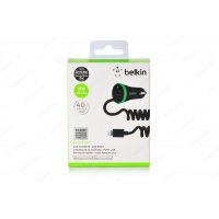 АЗУ Belkin BOOST UP Universal Car Charger, USB 2,0, витой Lightning кабель
