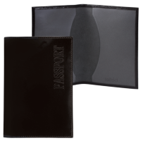 Обложка для паспорта натуральная кожа , черная